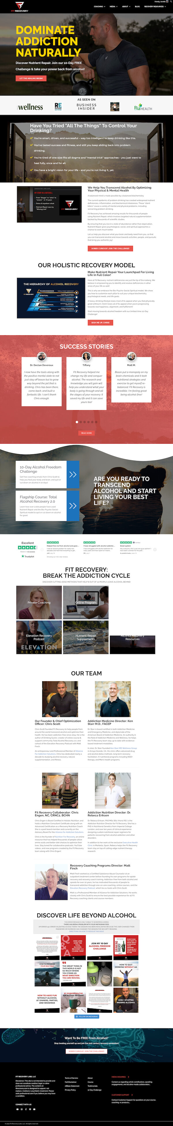 Fit Recovery Website
